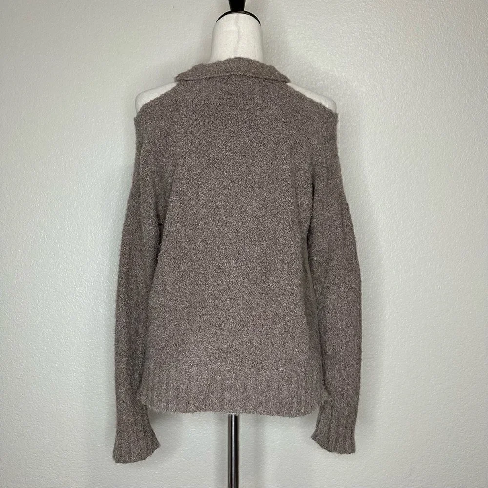 Anthropologie Moth Merino Wool Cut Out Long Sleeves Sweater, Sz Small